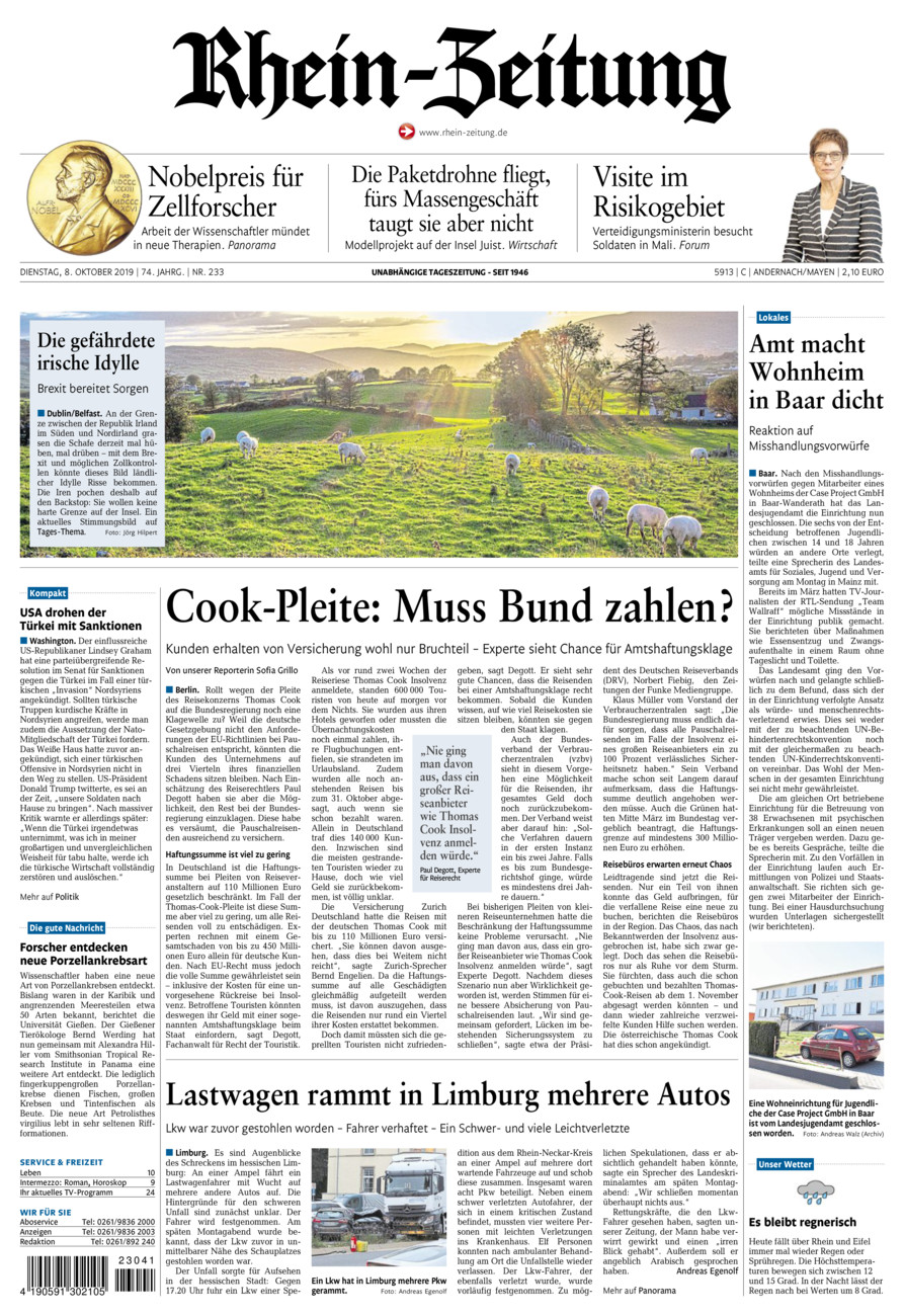 Rhein-Zeitung Andernach & Mayen vom Dienstag, 08.10.2019