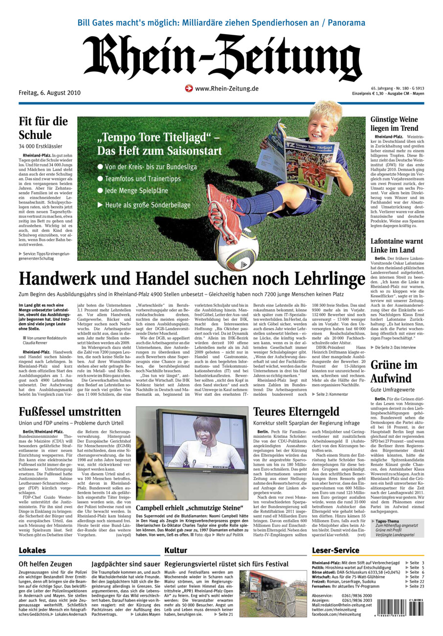 Rhein-Zeitung Andernach & Mayen vom Freitag, 06.08.2010