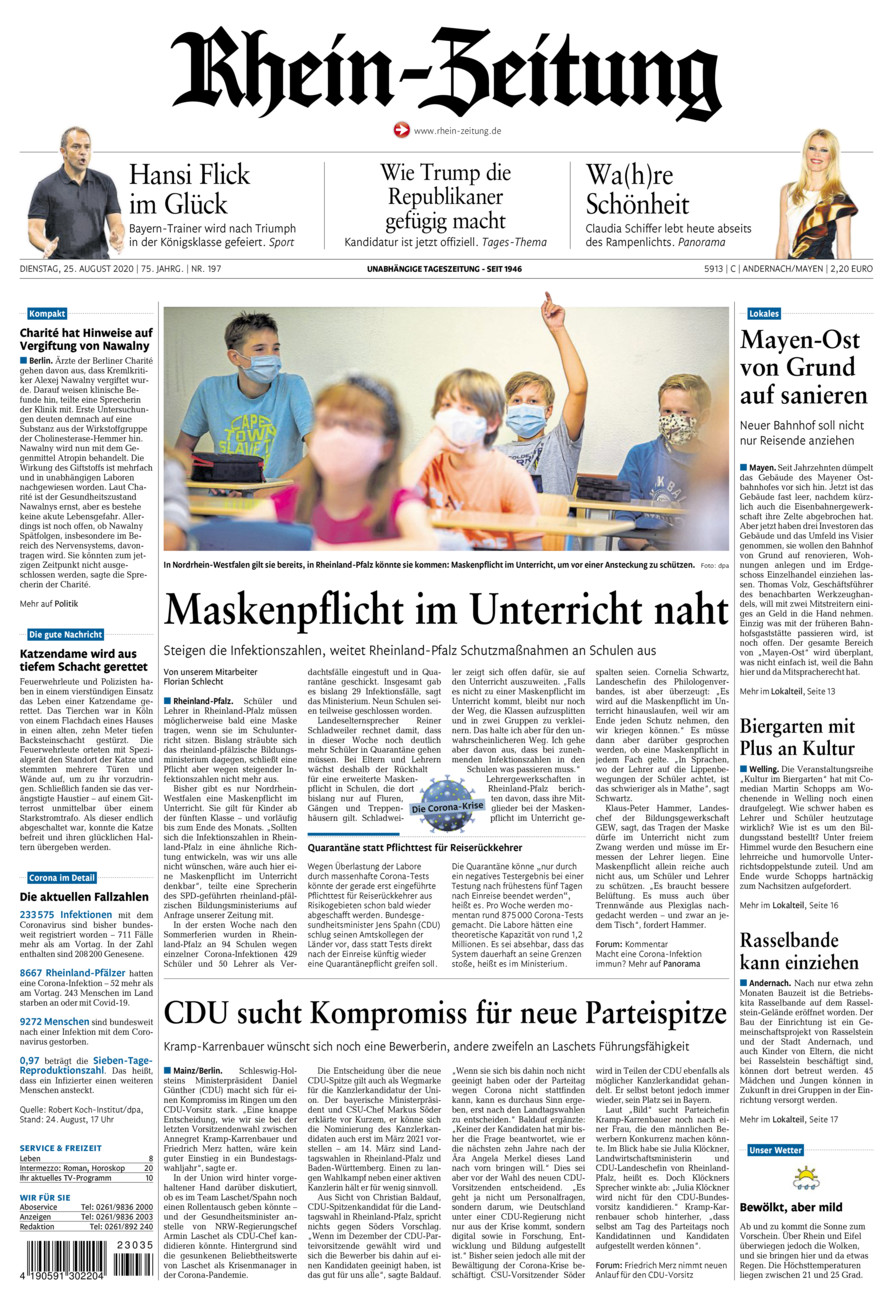 Rhein-Zeitung Andernach & Mayen vom Dienstag, 25.08.2020