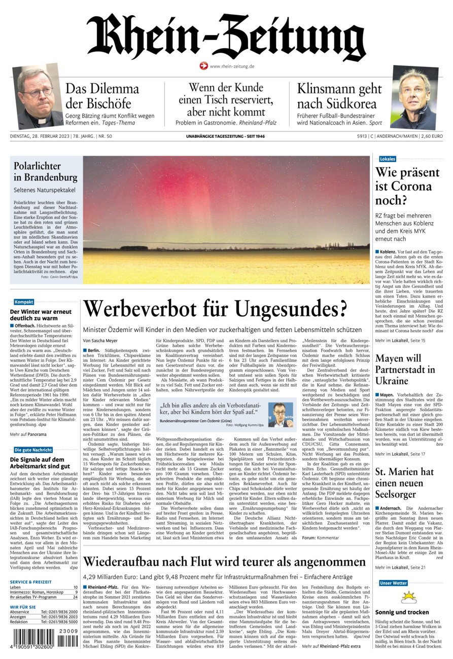 Rhein-Zeitung Andernach & Mayen vom Dienstag, 28.02.2023