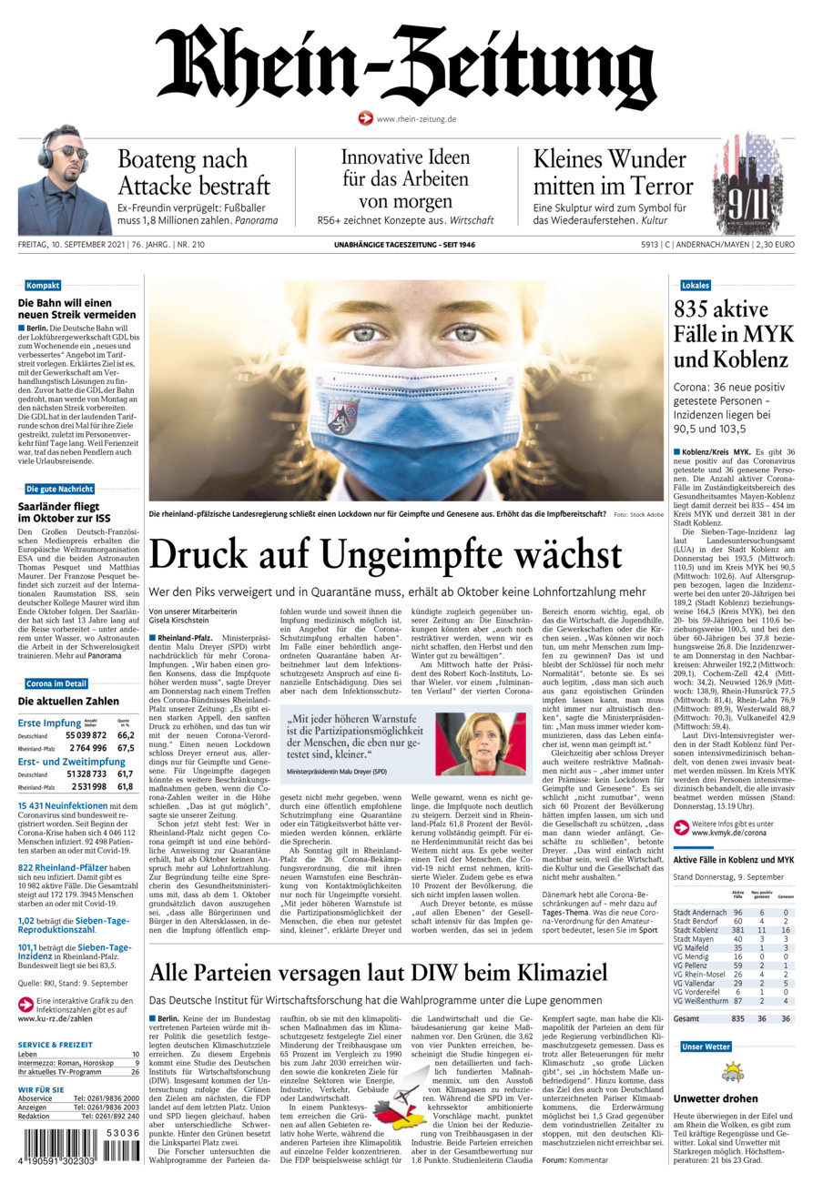 Rhein-Zeitung Andernach & Mayen vom Freitag, 10.09.2021