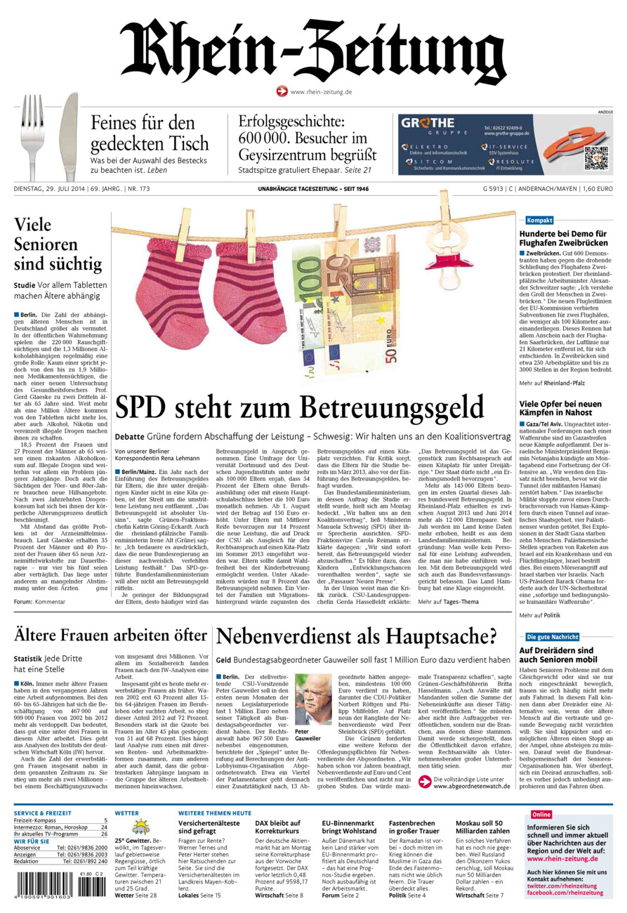 Rhein-Zeitung Andernach & Mayen vom Dienstag, 29.07.2014