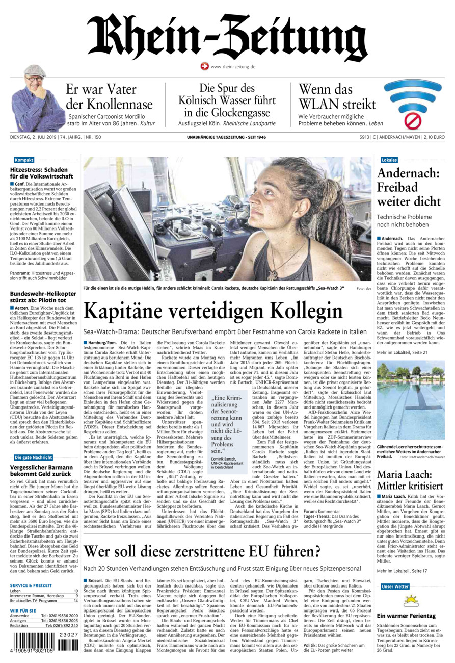 Rhein-Zeitung Andernach & Mayen vom Dienstag, 02.07.2019