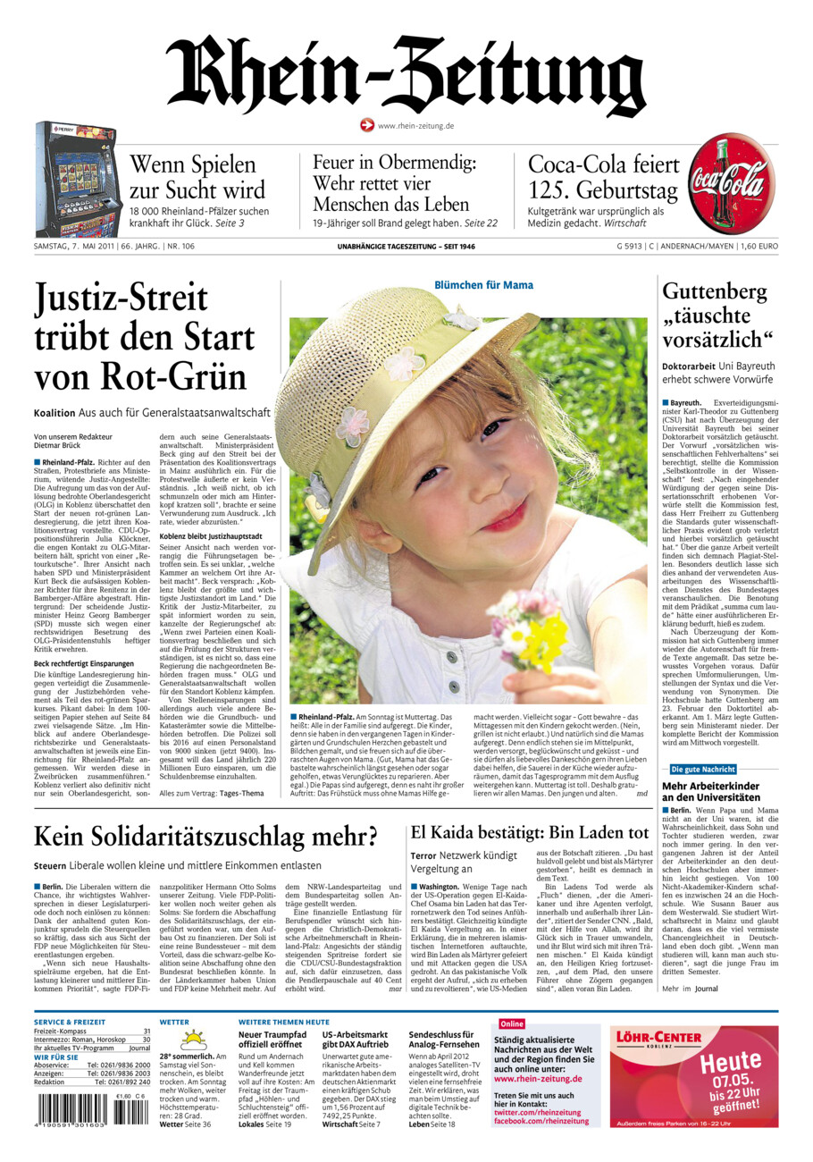 Rhein-Zeitung Andernach & Mayen vom Samstag, 07.05.2011