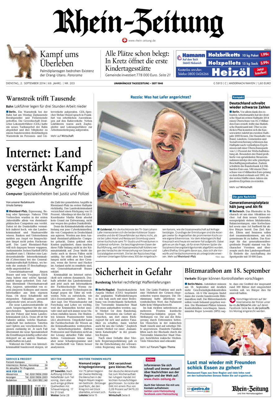 Rhein-Zeitung Andernach & Mayen vom Dienstag, 02.09.2014
