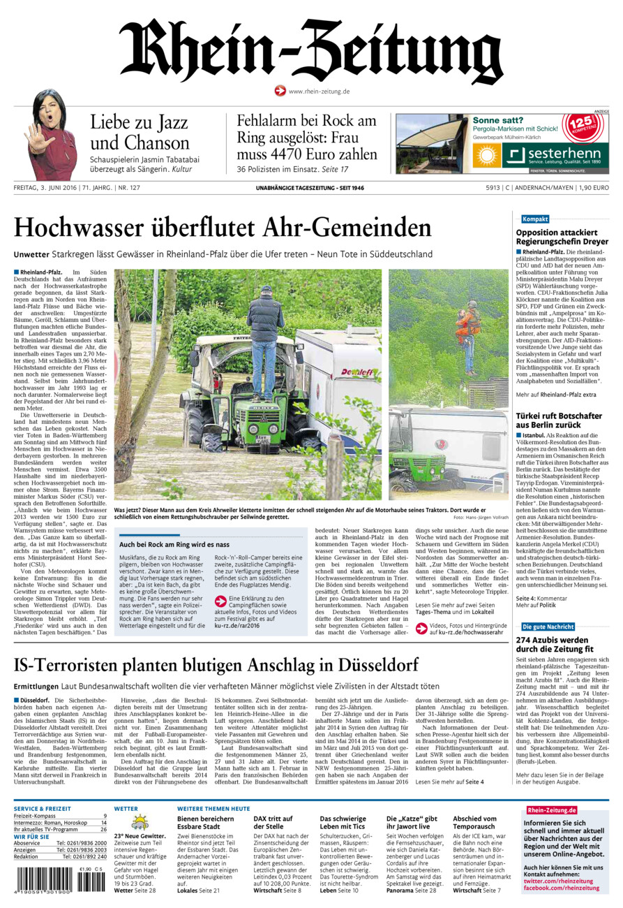 Rhein-Zeitung Andernach & Mayen vom Freitag, 03.06.2016
