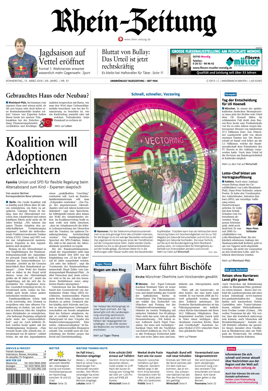 Rhein-Zeitung Andernach & Mayen vom Donnerstag, 13.03.2014