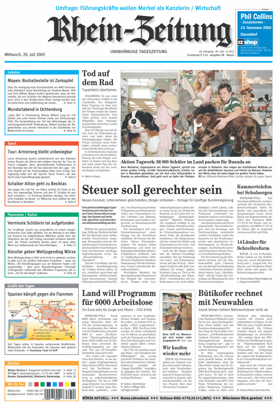 Rhein-Zeitung Andernach & Mayen vom Mittwoch, 20.07.2005