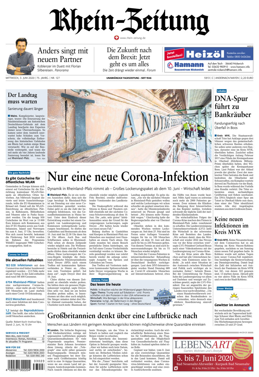Rhein-Zeitung Andernach & Mayen vom Mittwoch, 03.06.2020