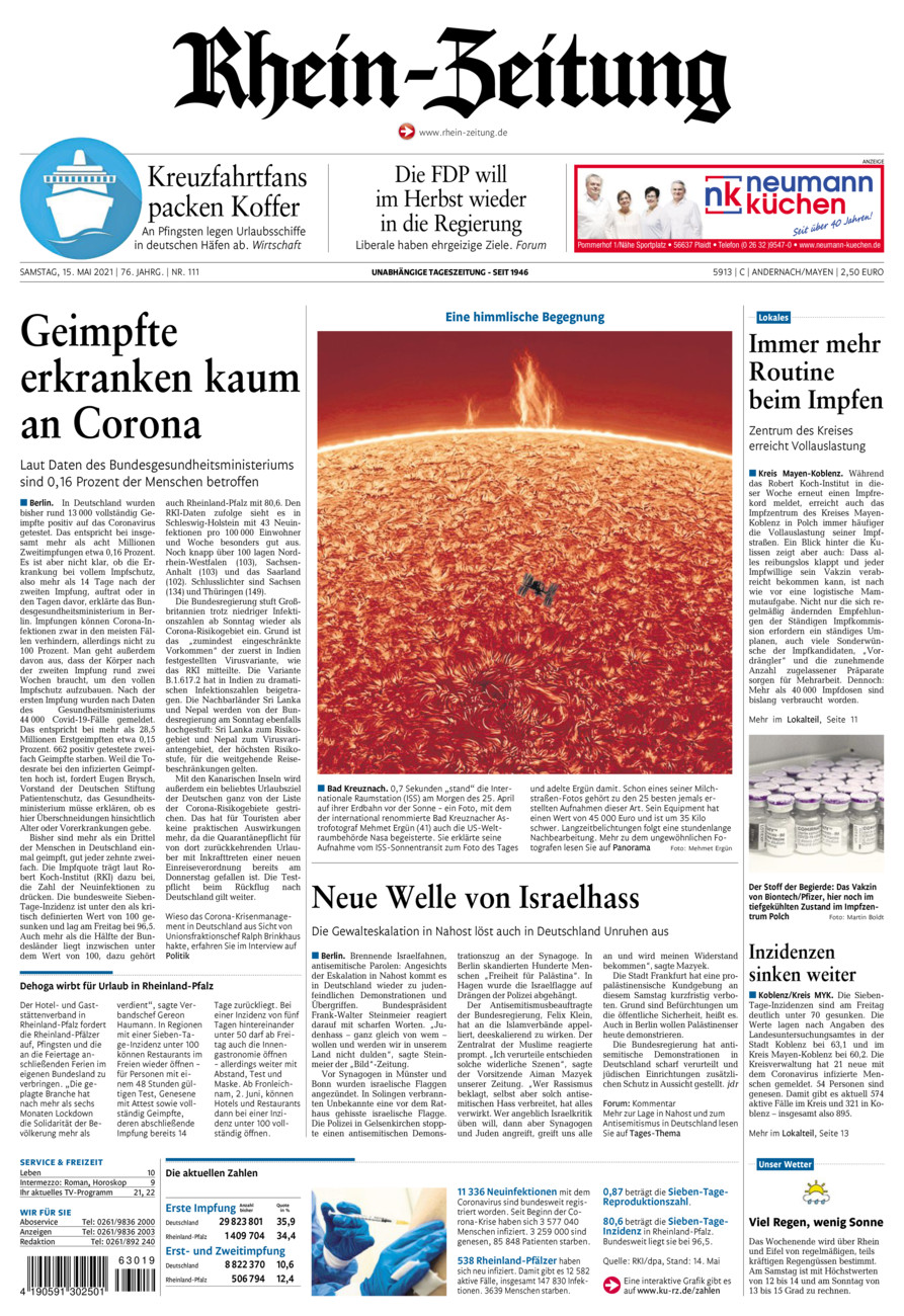 Rhein-Zeitung Andernach & Mayen vom Samstag, 15.05.2021