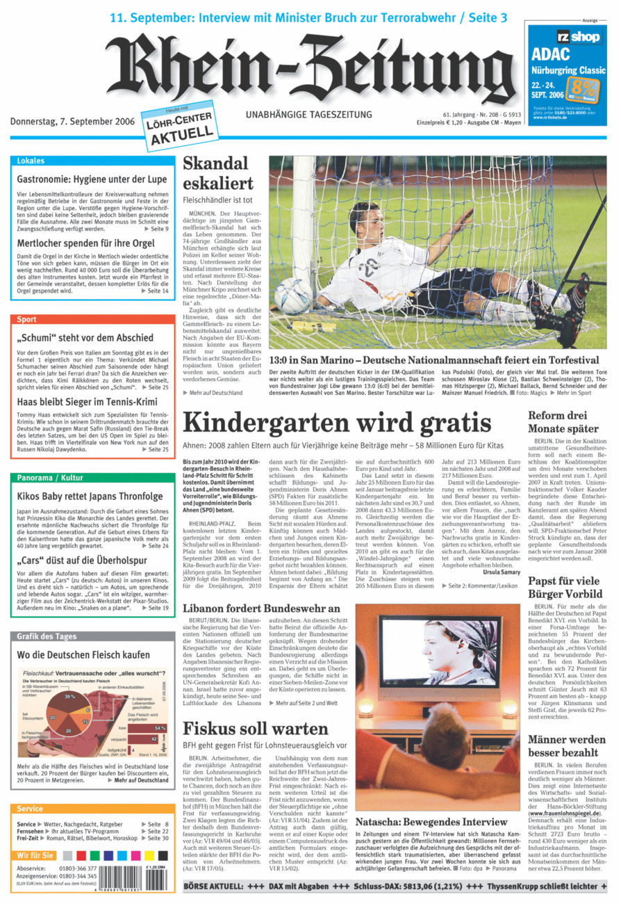 Rhein-Zeitung Andernach & Mayen vom Donnerstag, 07.09.2006