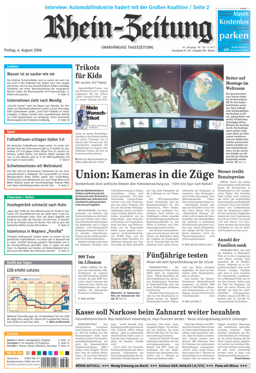 Rhein-Zeitung Andernach & Mayen vom Freitag, 04.08.2006