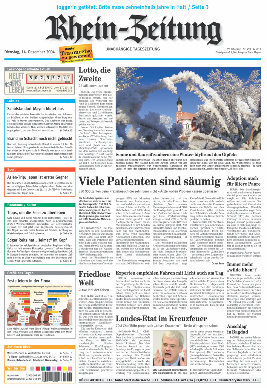 Rhein-Zeitung Andernach & Mayen vom Dienstag, 14.12.2004