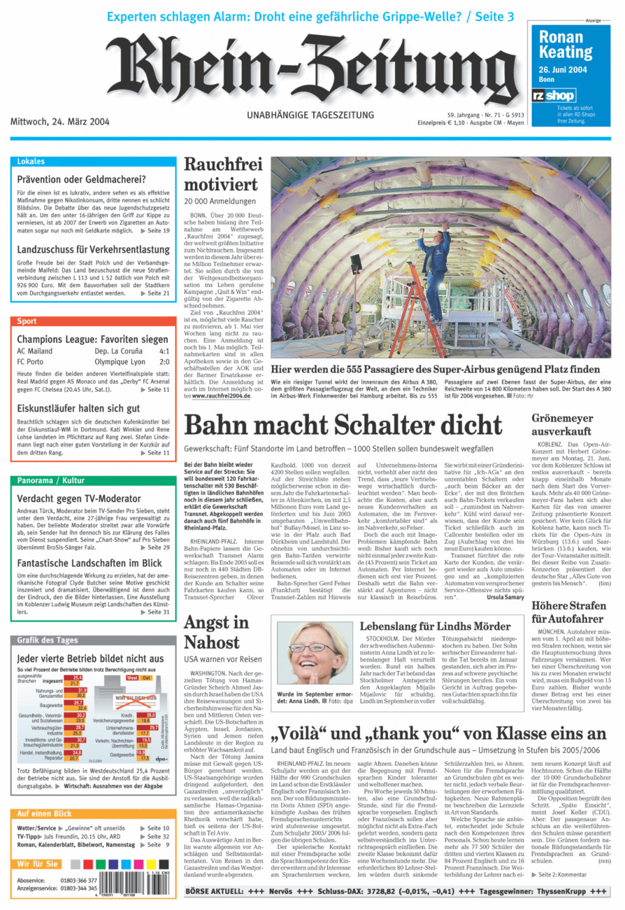 Rhein-Zeitung Andernach & Mayen vom Mittwoch, 24.03.2004