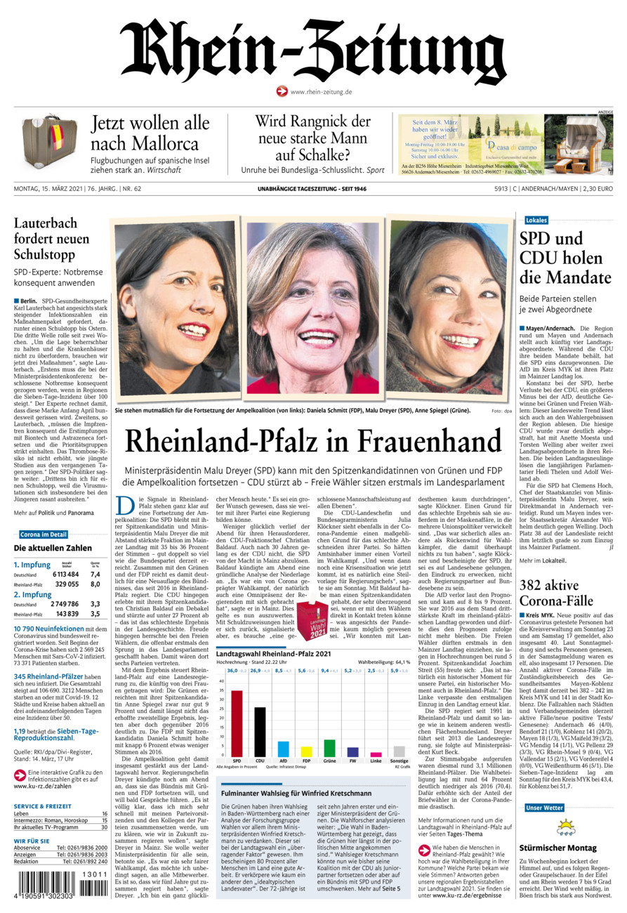 Rhein-Zeitung Andernach & Mayen vom Montag, 15.03.2021