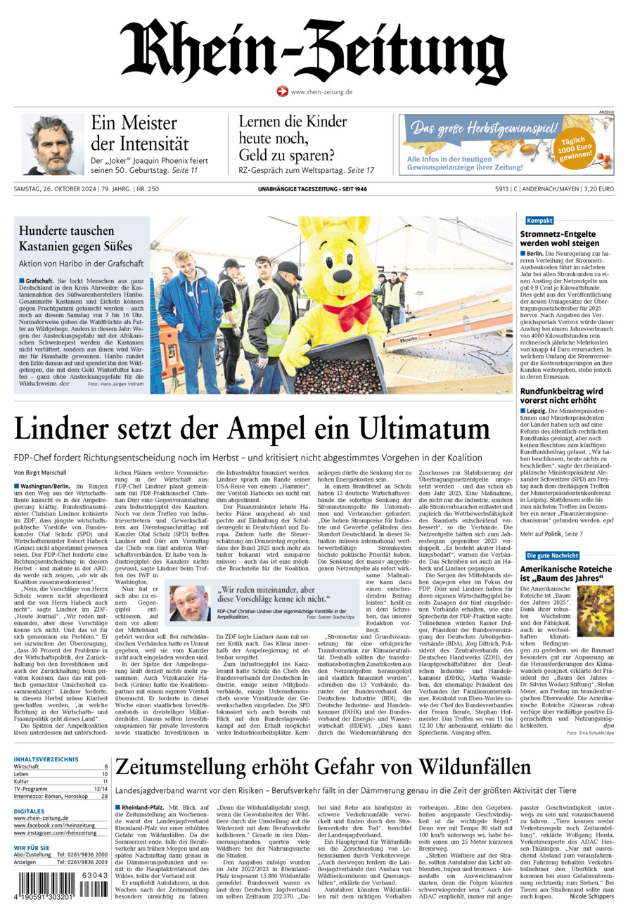 Rhein-Zeitung Andernach & Mayen vom Samstag, 26.10.2024