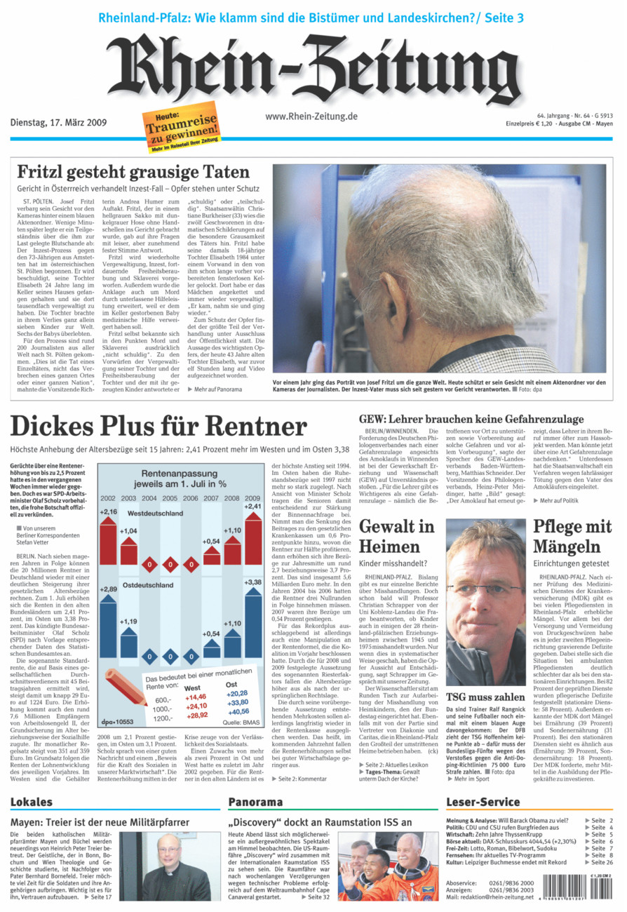 Rhein-Zeitung Andernach & Mayen vom Dienstag, 17.03.2009