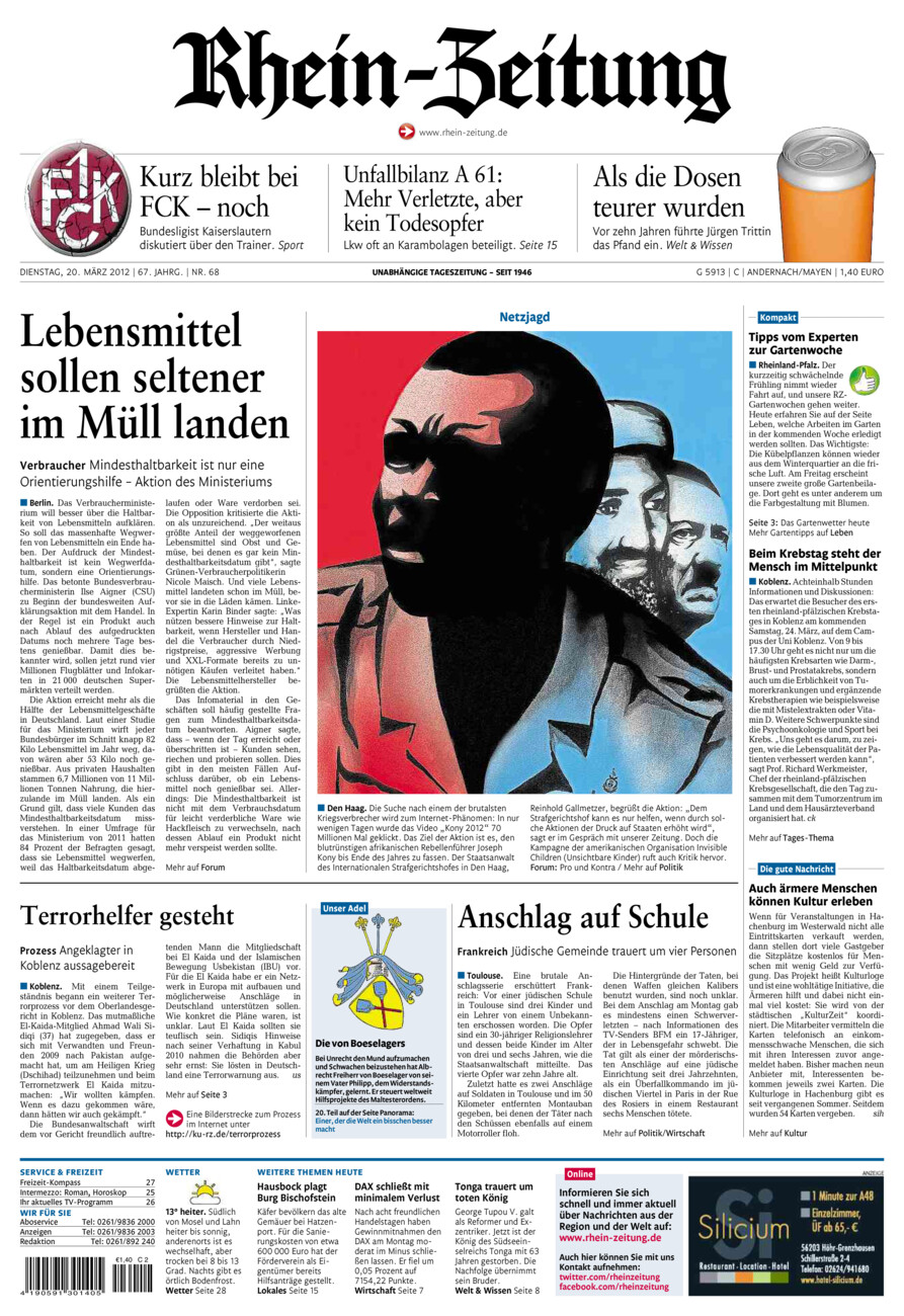 Rhein-Zeitung Andernach & Mayen vom Dienstag, 20.03.2012