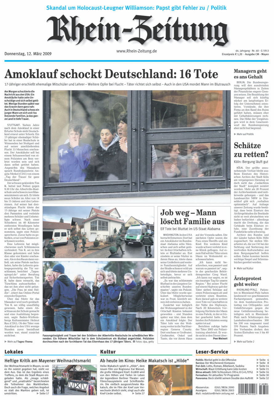 Rhein-Zeitung Andernach & Mayen vom Donnerstag, 12.03.2009