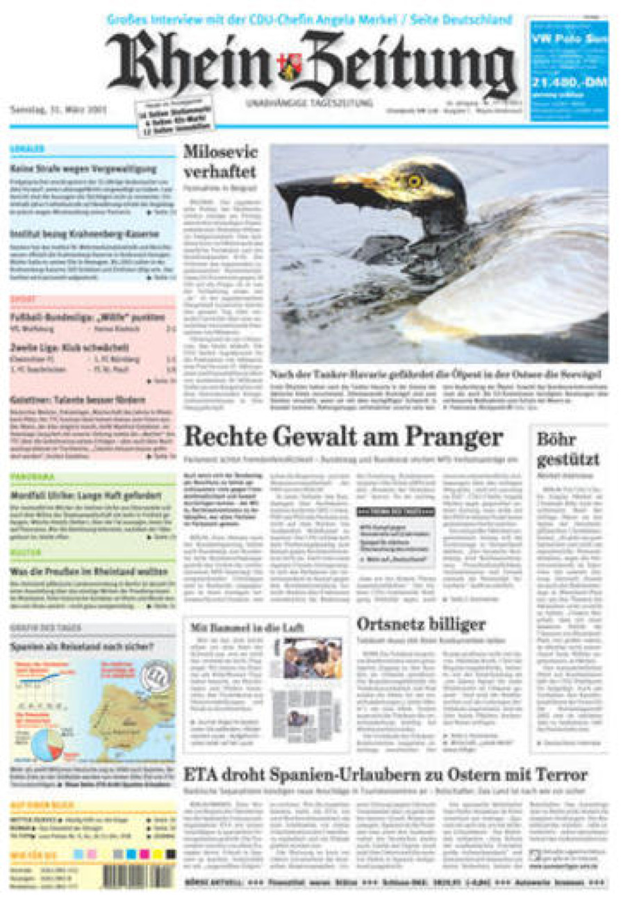 Rhein-Zeitung Andernach & Mayen vom Samstag, 31.03.2001