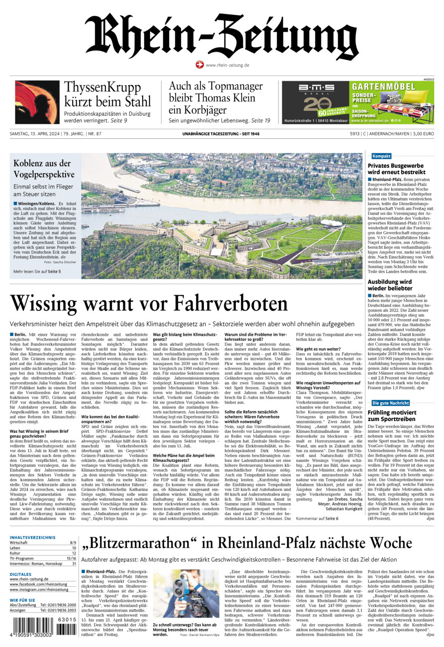 Rhein-Zeitung Andernach & Mayen vom Samstag, 13.04.2024