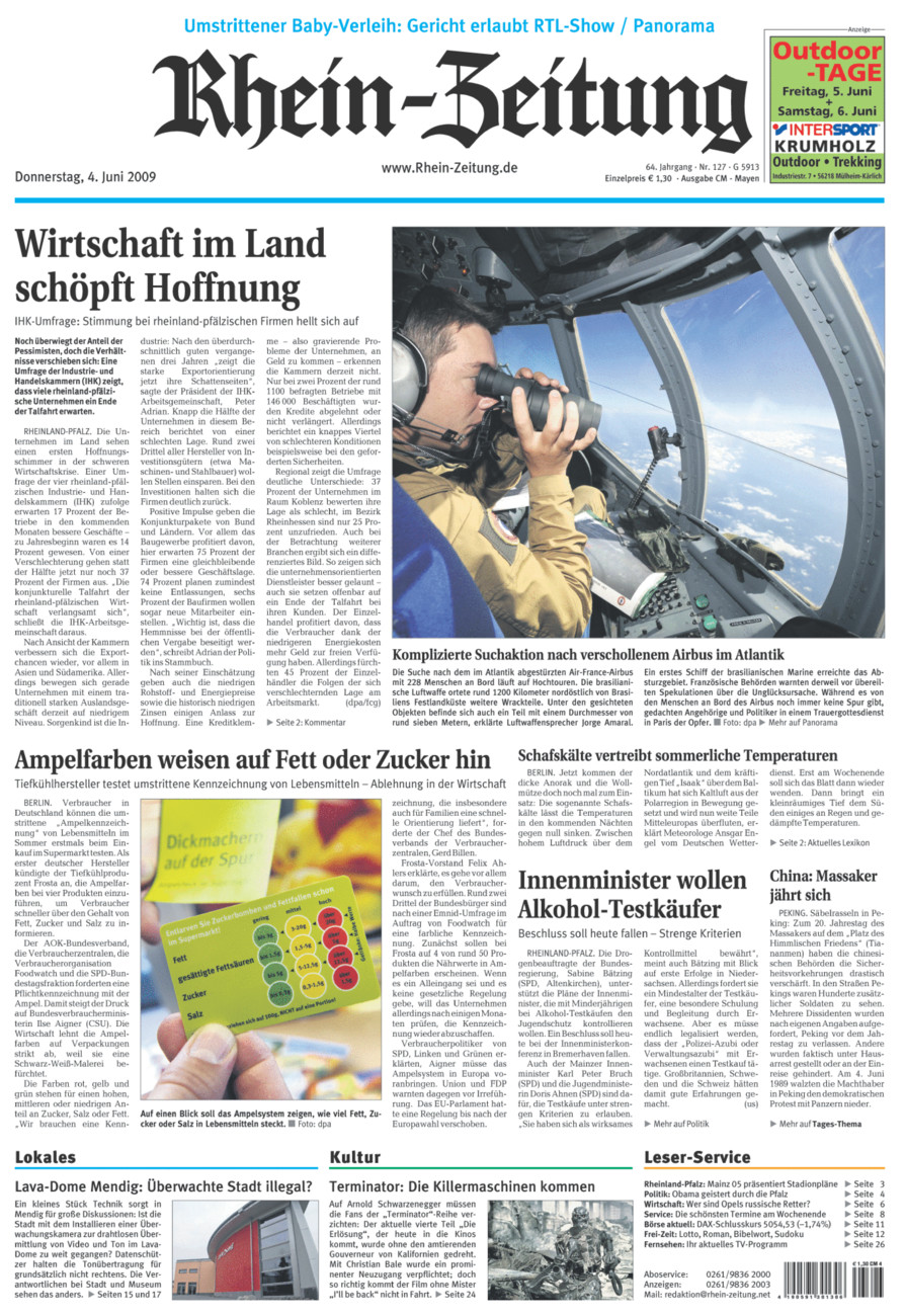 Rhein-Zeitung Andernach & Mayen vom Donnerstag, 04.06.2009