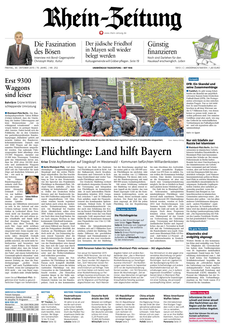 Rhein-Zeitung Andernach & Mayen vom Freitag, 30.10.2015