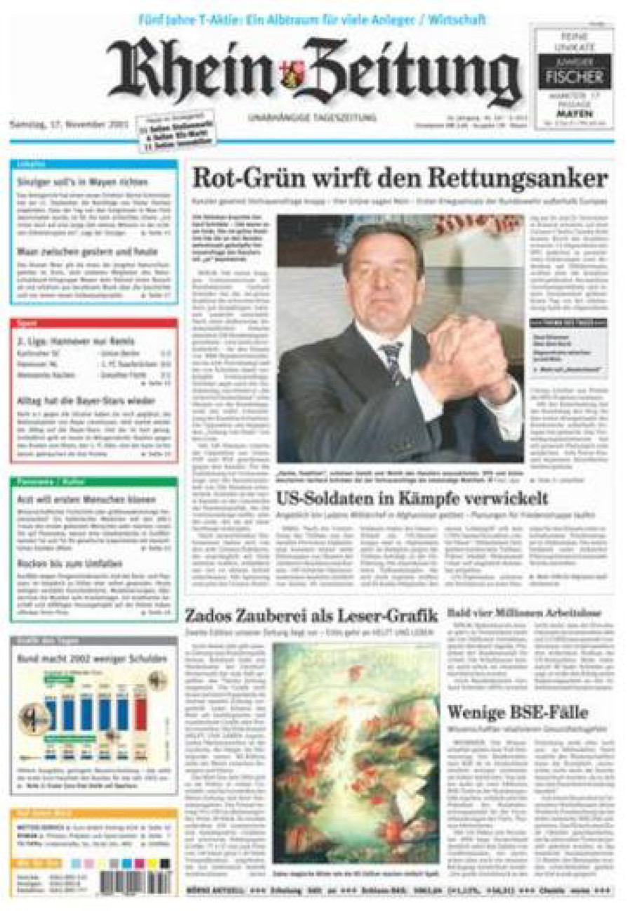 Rhein-Zeitung Andernach & Mayen vom Samstag, 17.11.2001