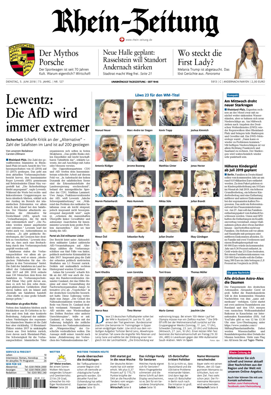 Rhein-Zeitung Andernach & Mayen vom Dienstag, 05.06.2018
