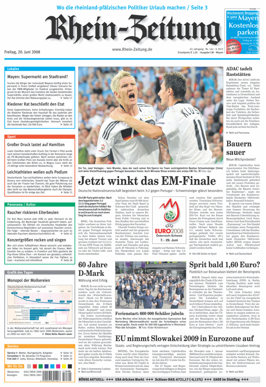 Rhein-Zeitung Andernach & Mayen vom Freitag, 20.06.2008
