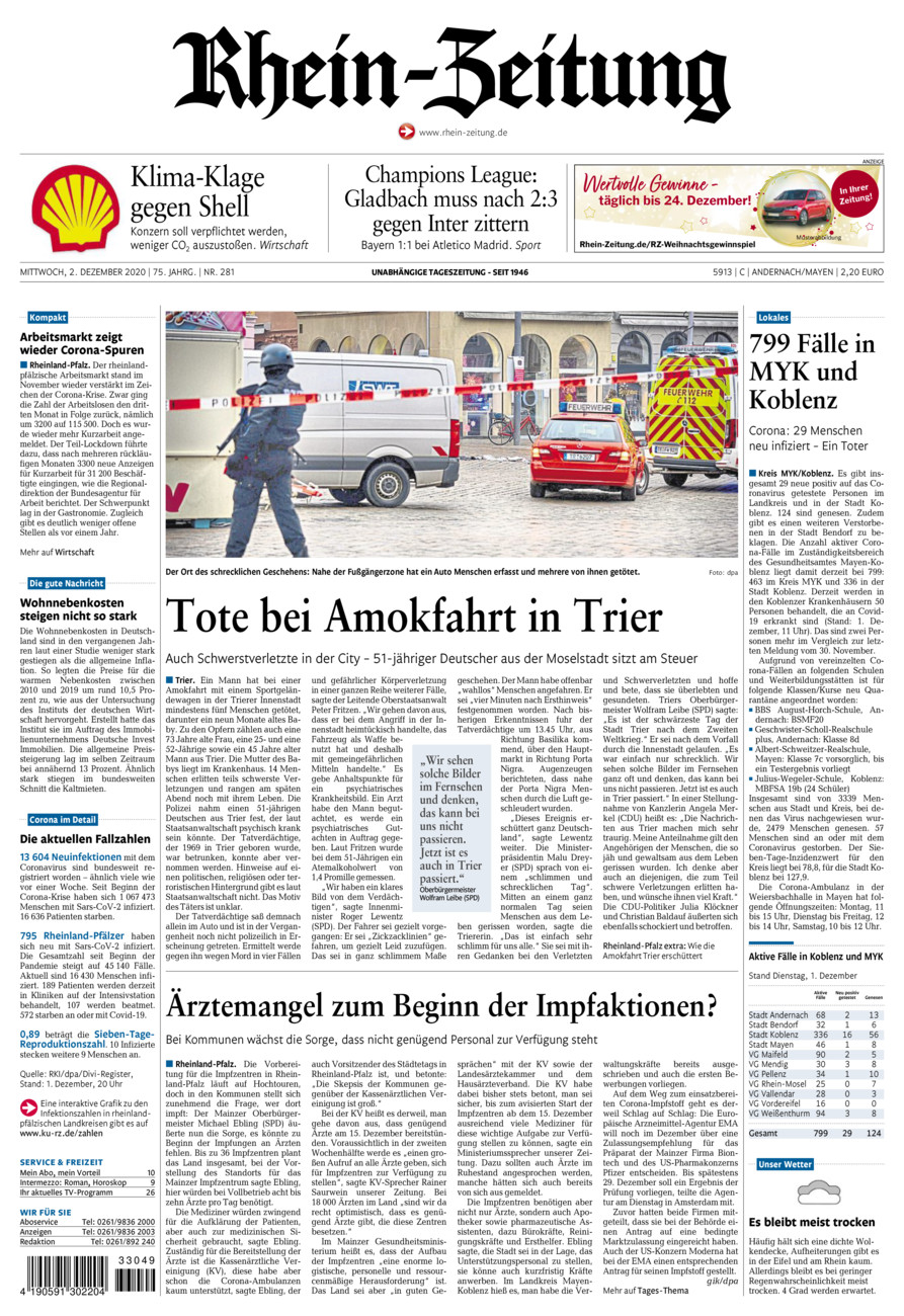 Rhein-Zeitung Andernach & Mayen vom Mittwoch, 02.12.2020
