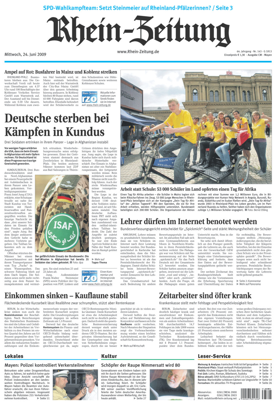 Rhein-Zeitung Andernach & Mayen vom Mittwoch, 24.06.2009