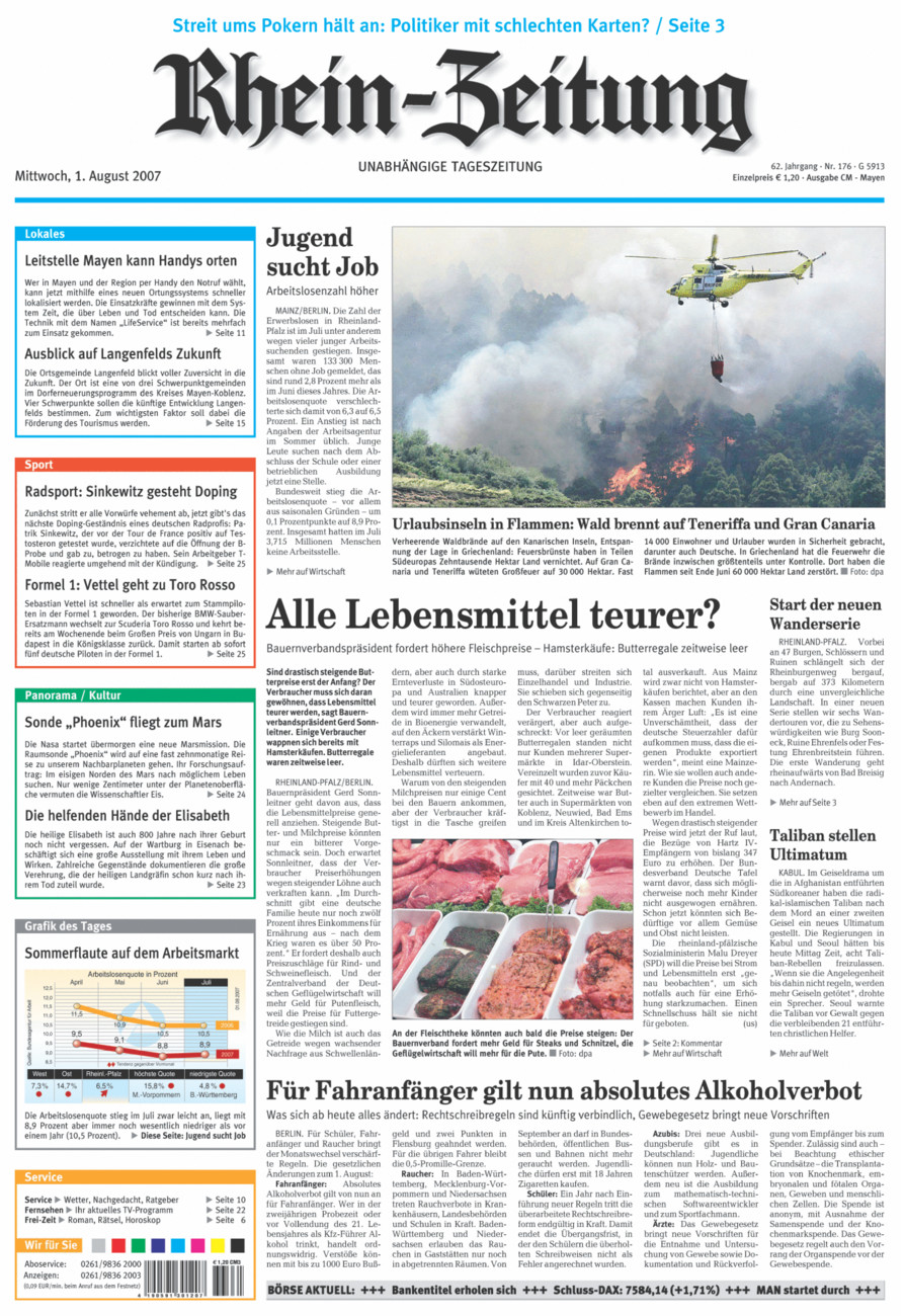 Rhein-Zeitung Andernach & Mayen vom Mittwoch, 01.08.2007