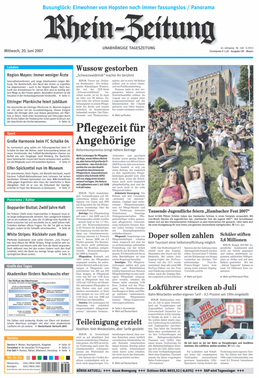 Rhein-Zeitung Andernach & Mayen vom Mittwoch, 20.06.2007