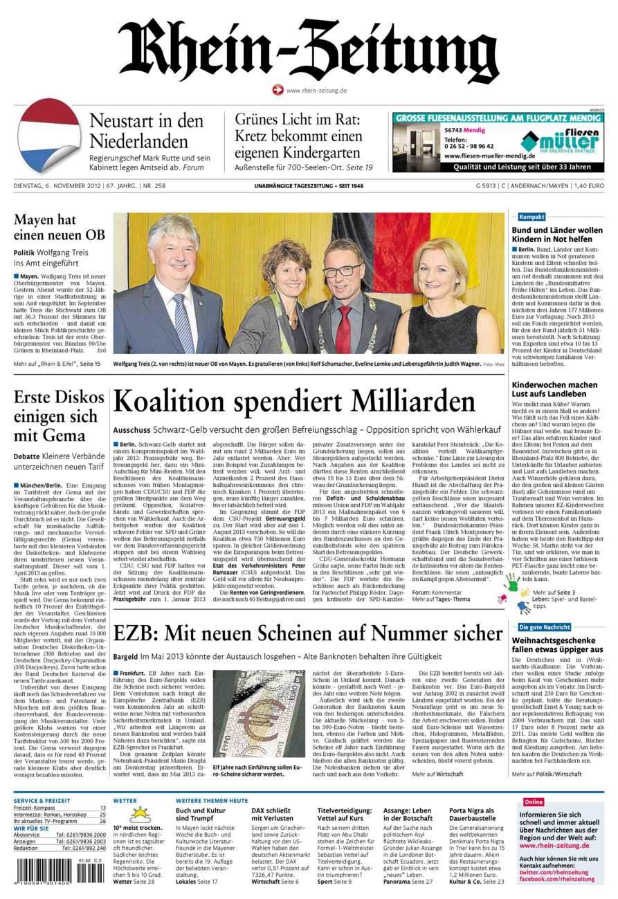 Rhein-Zeitung Andernach & Mayen vom Dienstag, 06.11.2012