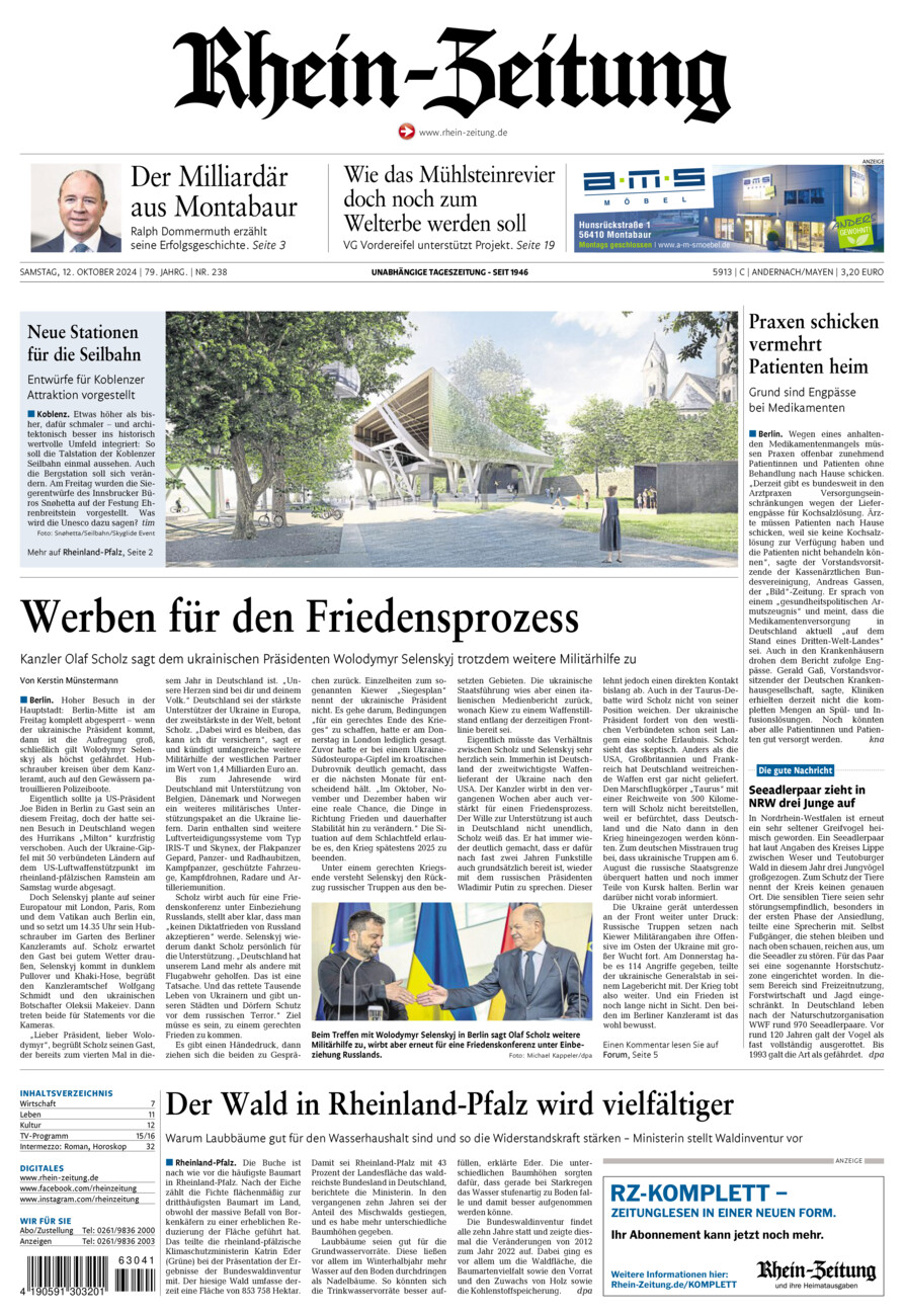 Rhein-Zeitung Andernach & Mayen vom Samstag, 12.10.2024