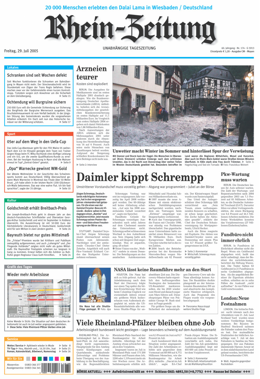 Rhein-Zeitung Andernach & Mayen vom Freitag, 29.07.2005