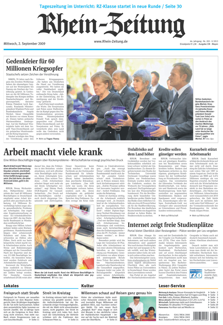 Rhein-Zeitung Andernach & Mayen vom Mittwoch, 02.09.2009