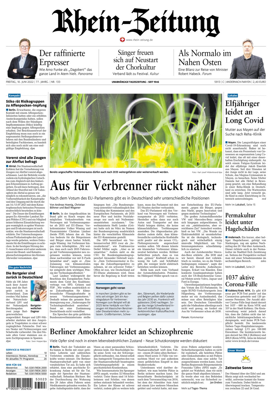 Rhein-Zeitung Andernach & Mayen vom Freitag, 10.06.2022