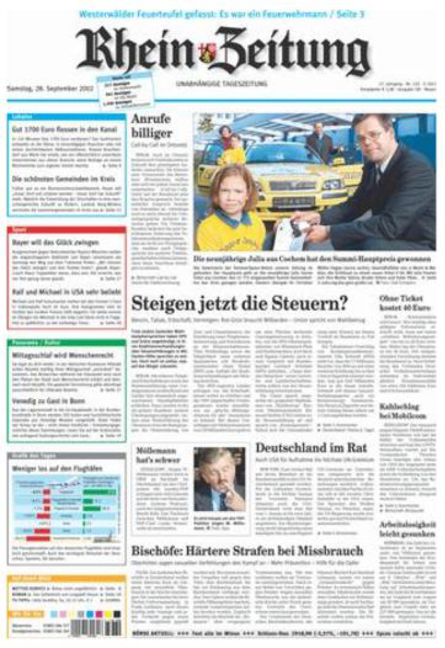 Rhein-Zeitung Andernach & Mayen vom Samstag, 28.09.2002