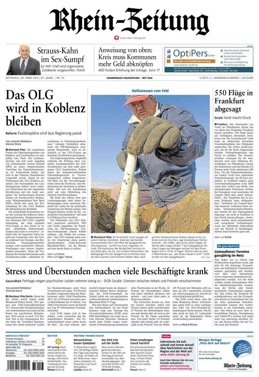 Rhein-Zeitung Andernach & Mayen vom Mittwoch, 28.03.2012