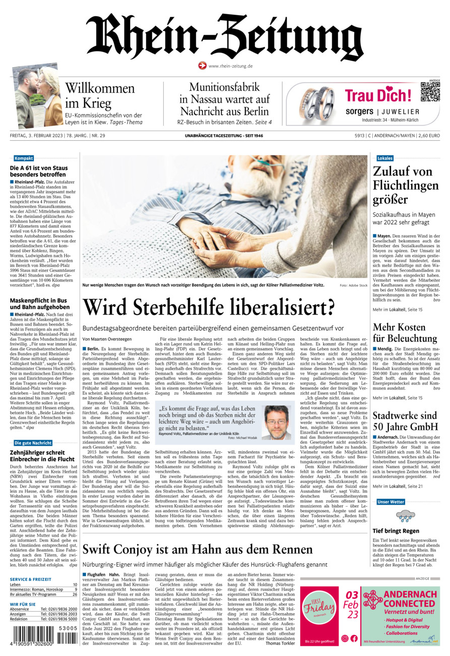Rhein-Zeitung Andernach & Mayen vom Freitag, 03.02.2023