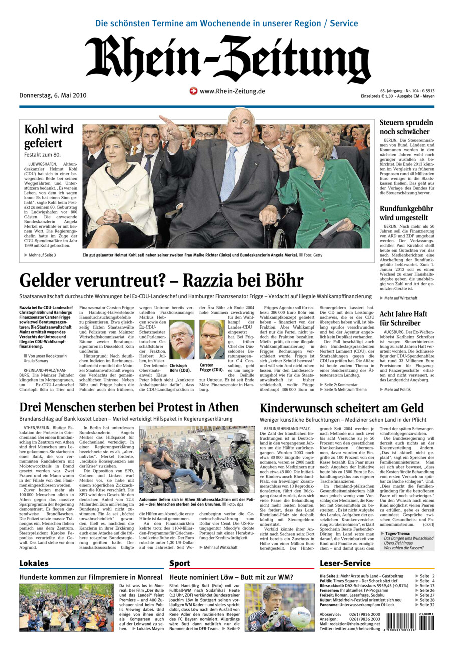 Rhein-Zeitung Andernach & Mayen vom Donnerstag, 06.05.2010