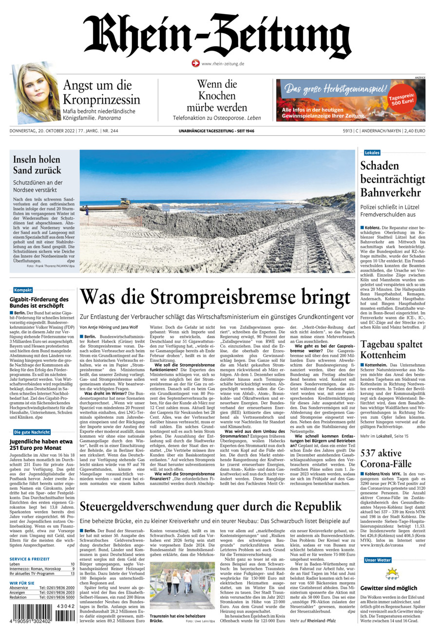 Rhein-Zeitung Andernach & Mayen vom Donnerstag, 20.10.2022