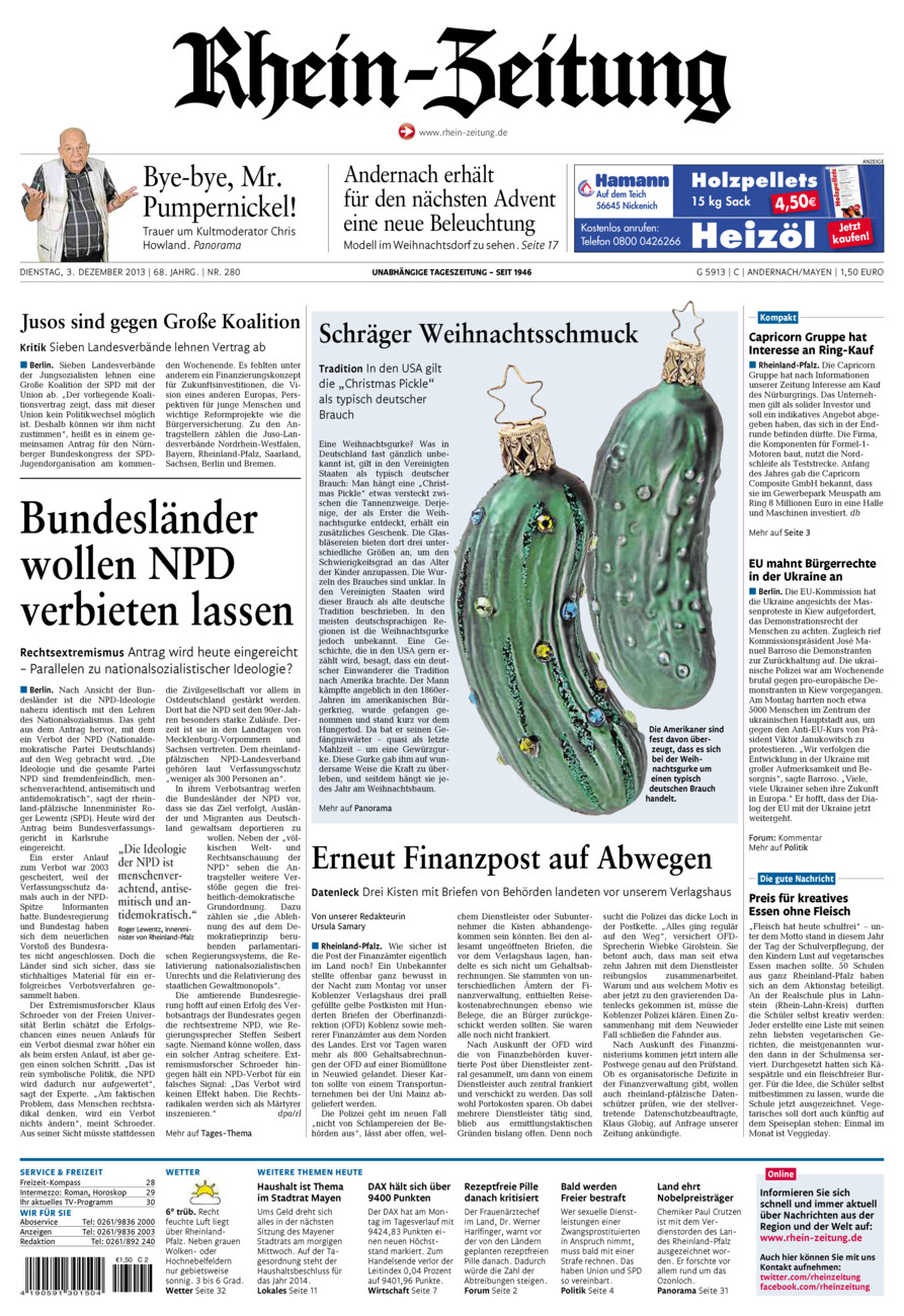 Rhein-Zeitung Andernach & Mayen vom Dienstag, 03.12.2013