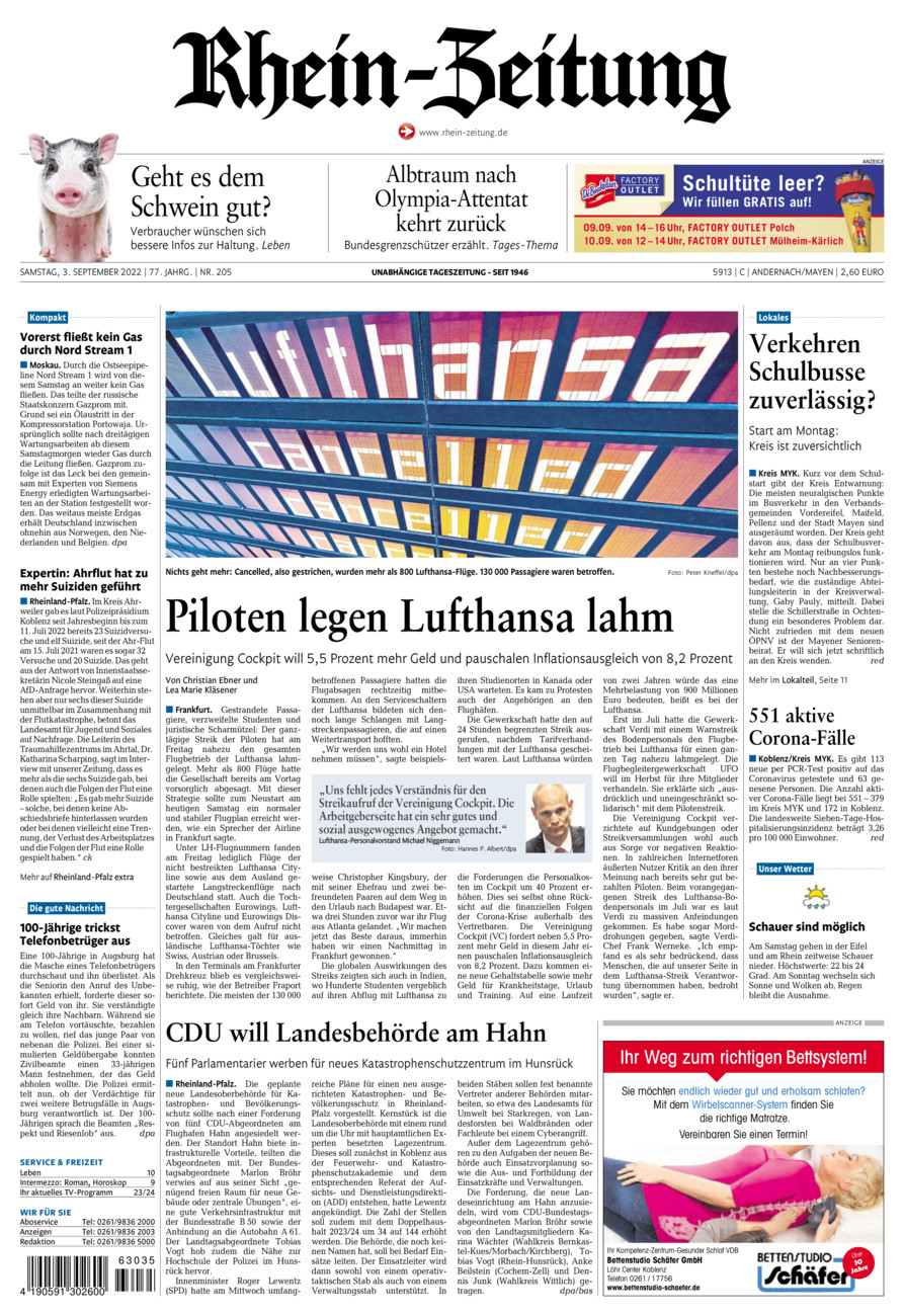 Rhein-Zeitung Andernach & Mayen vom Samstag, 03.09.2022