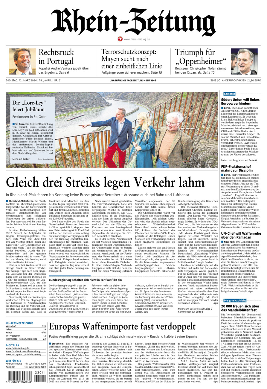 Rhein-Zeitung Andernach & Mayen vom Dienstag, 12.03.2024