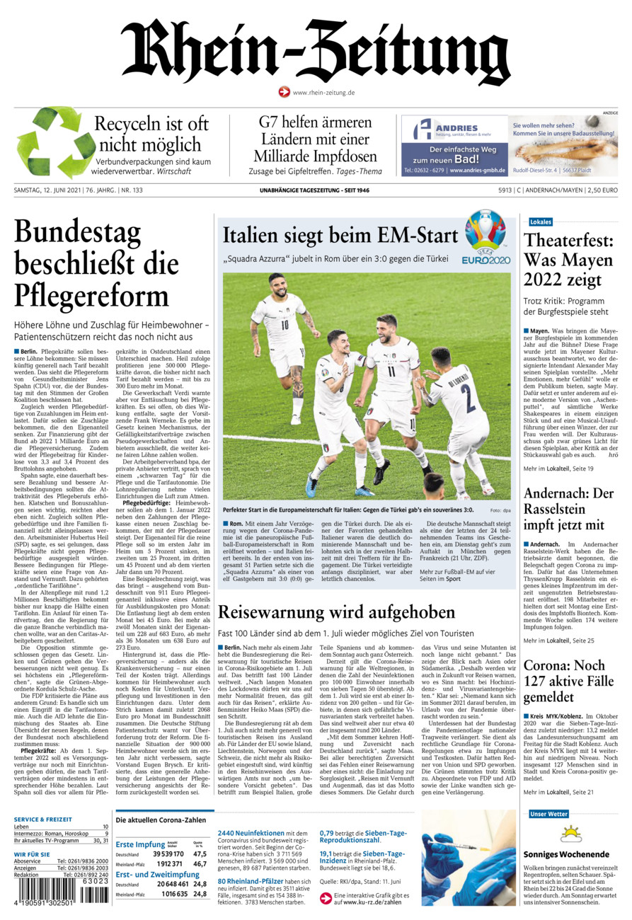 Rhein-Zeitung Andernach & Mayen vom Samstag, 12.06.2021