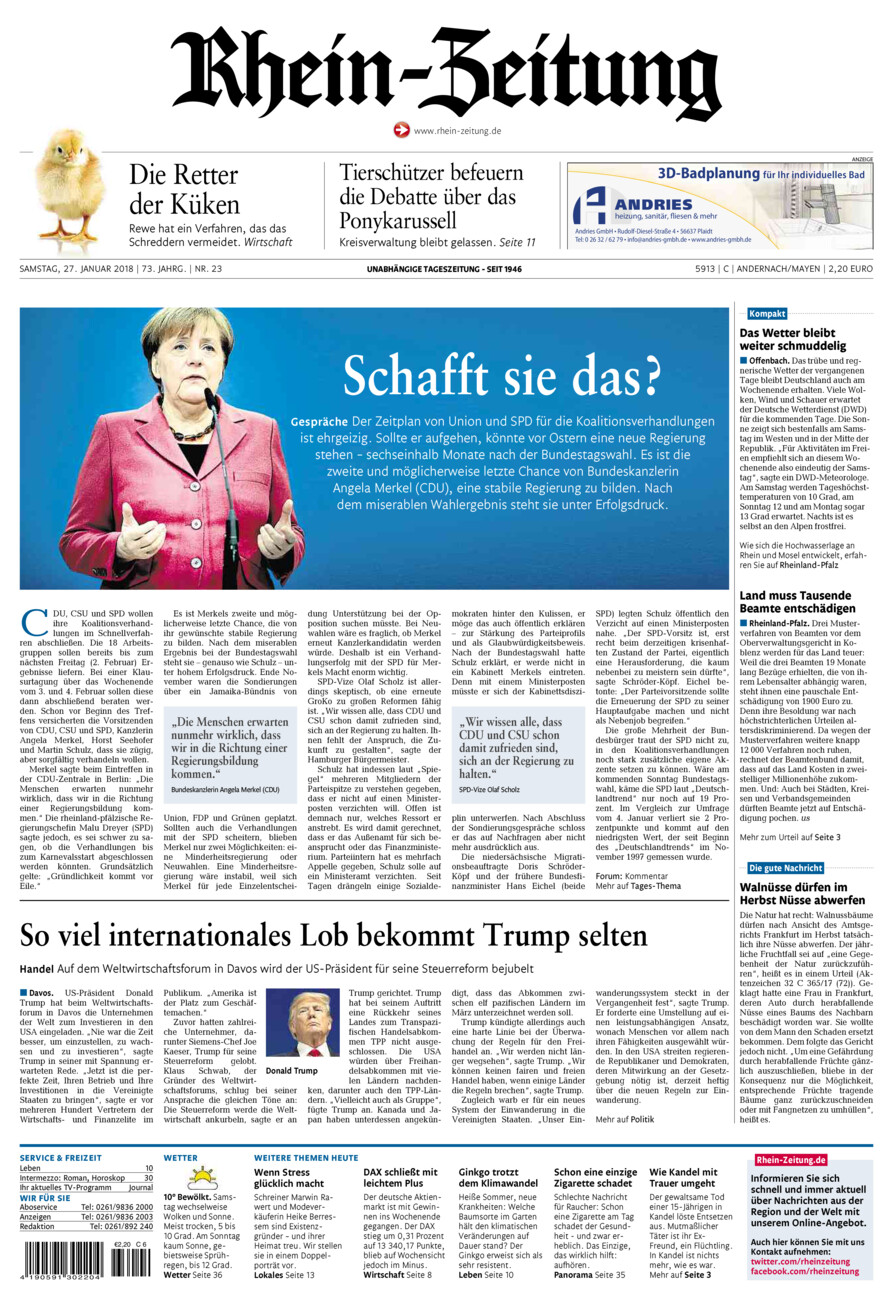 Rhein-Zeitung Andernach & Mayen vom Samstag, 27.01.2018