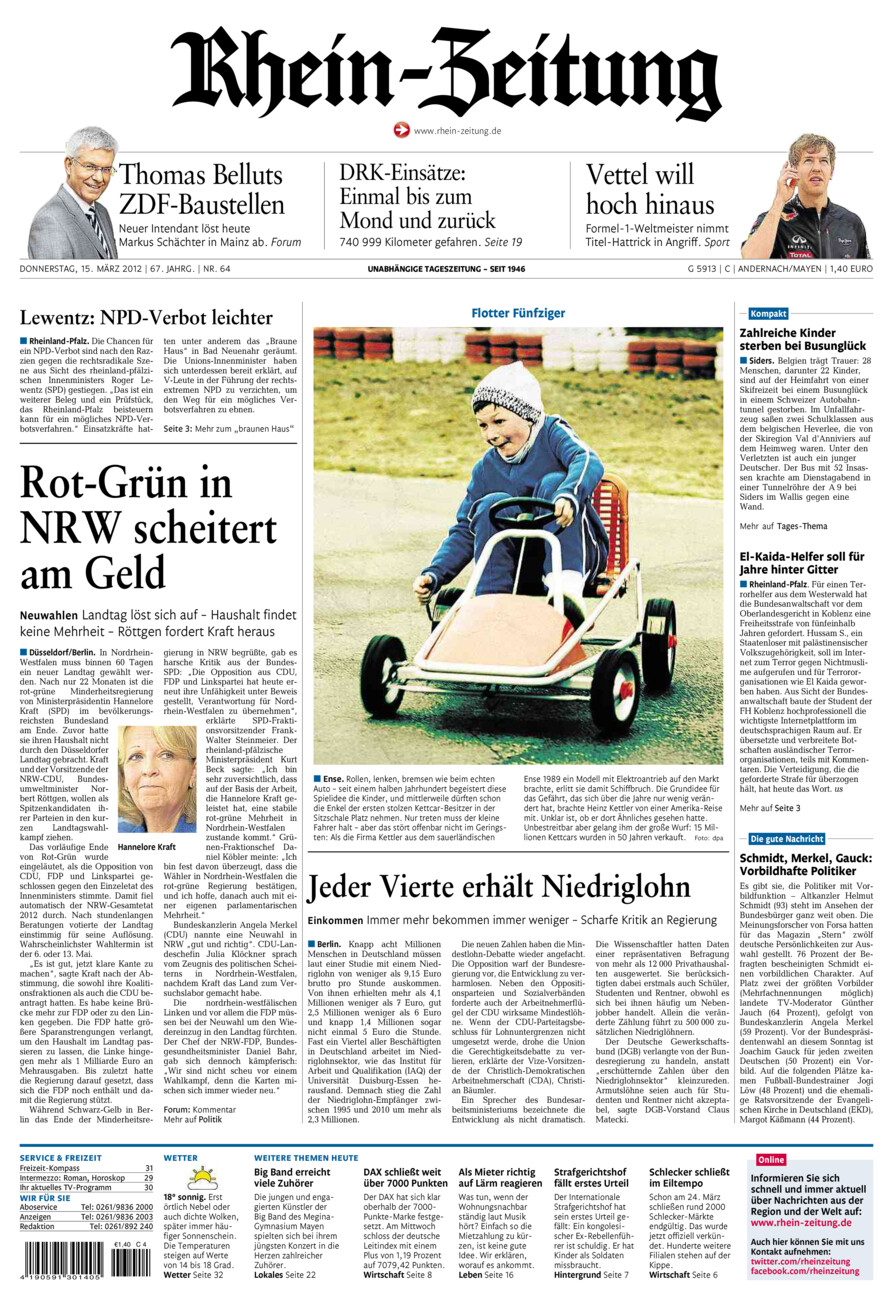 Rhein-Zeitung Andernach & Mayen vom Donnerstag, 15.03.2012